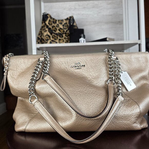 Coach Handbags - Coach Ava Chain Tote Rose Gold with Silver Hardware F35868